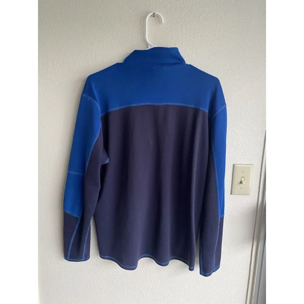 The North Face Men's Large Long Sleeve Quarter Zip Long Sleeve‎ Shirt Blue V107